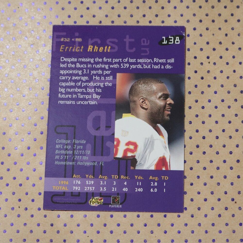 Errict Rhett #138 Football Card - Picture 2 of 2